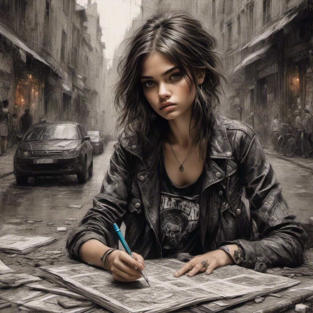 Graffiti Artist in Chalk Art Style