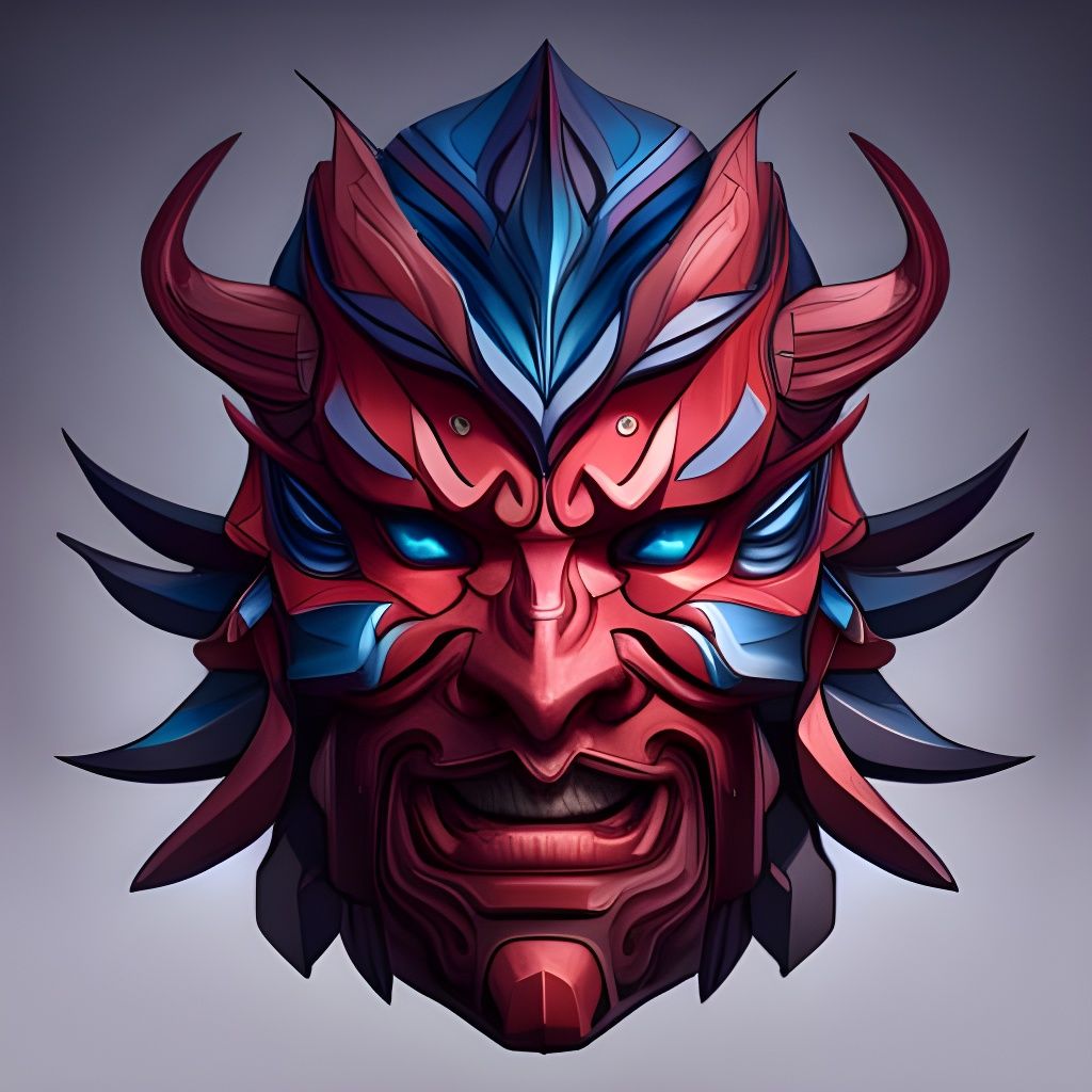 Hyperdetailed Oni Mask Portrait in Volumetric Lighting