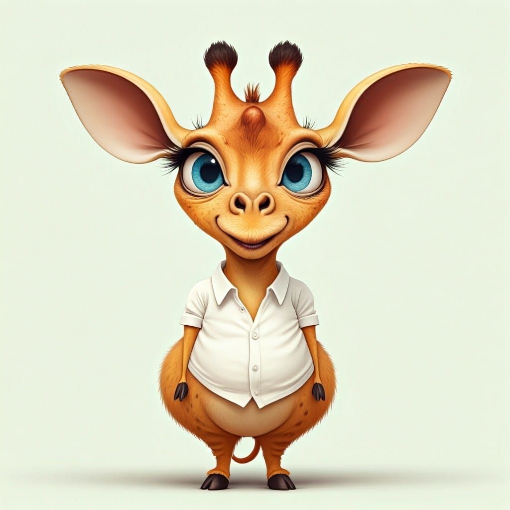 Funny Sophie la Girafe Caricature with Volumetric Lighting