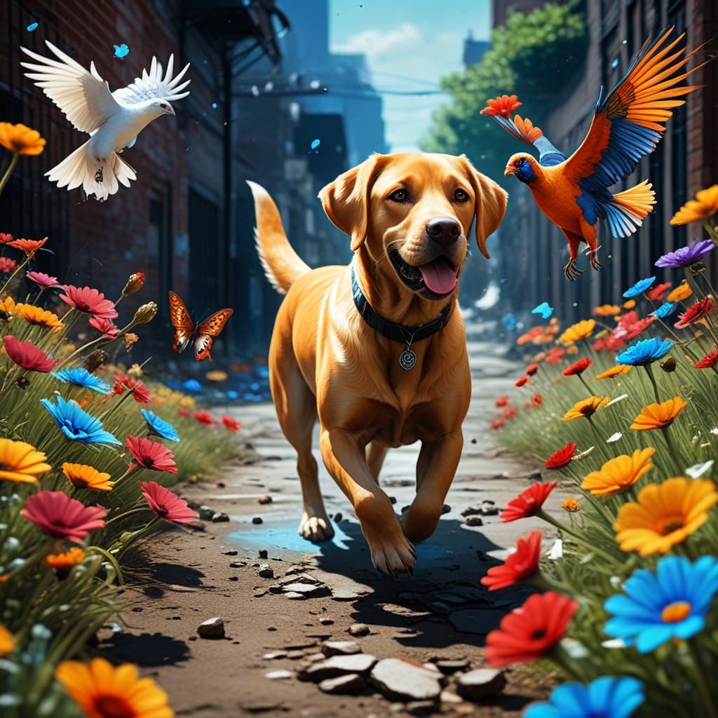 Vibrant Street Art of Interconnected Friends