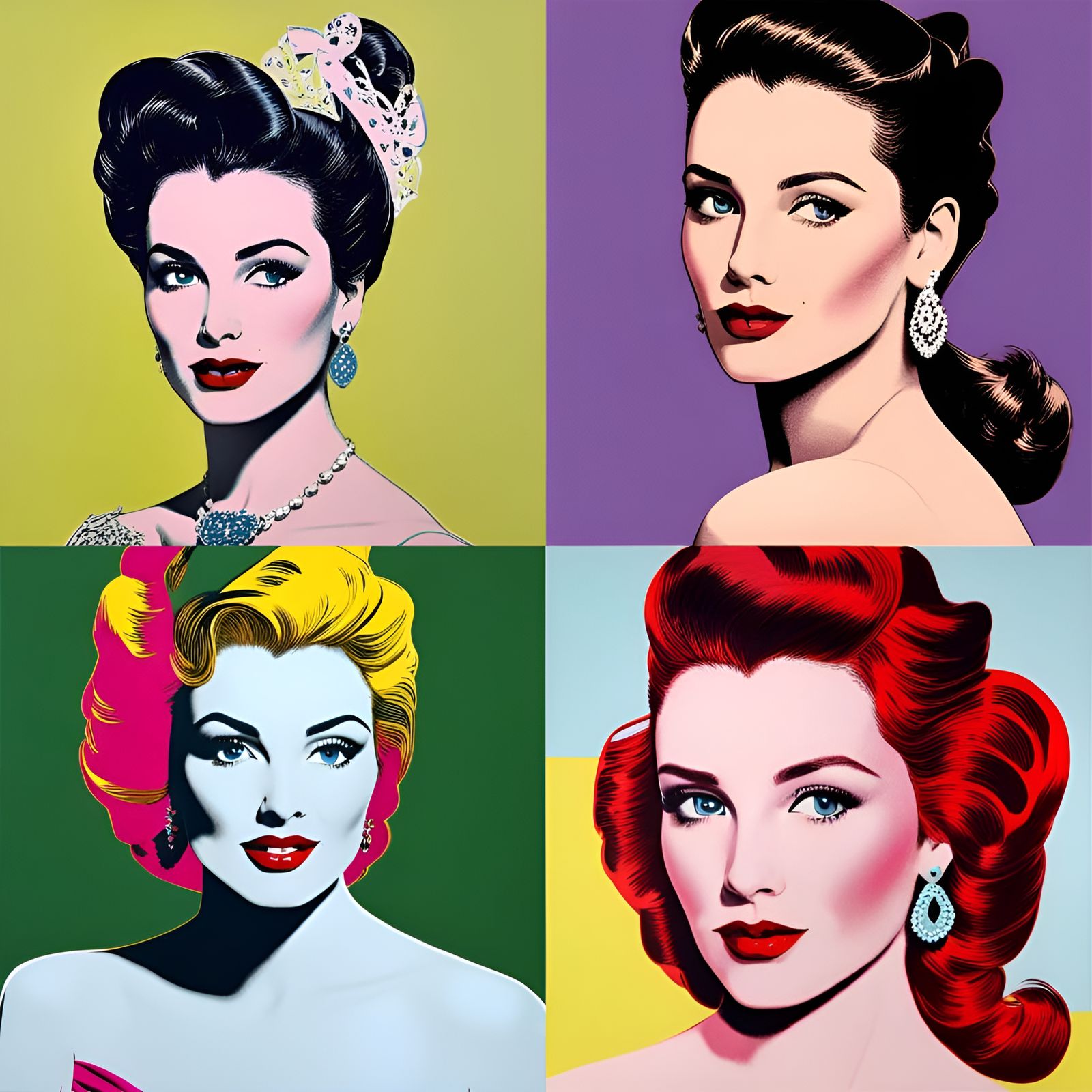 Princess Belle in Andy Warhol Pop Art Style
