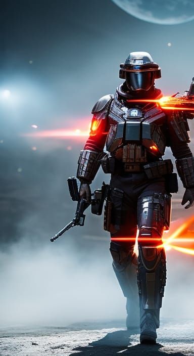 Futuristic Space Mech Battle in Rose Gold Armor