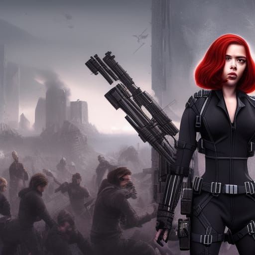 Winter Soldier and Black Widow: Detailed Matte Painting