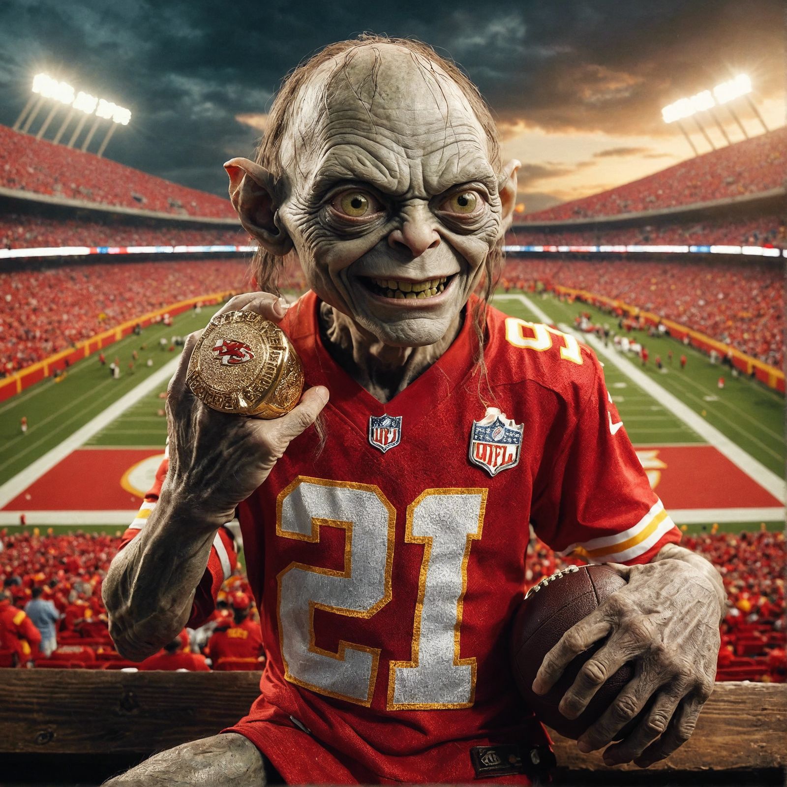 Gollum as Kansas City Chiefs Fan