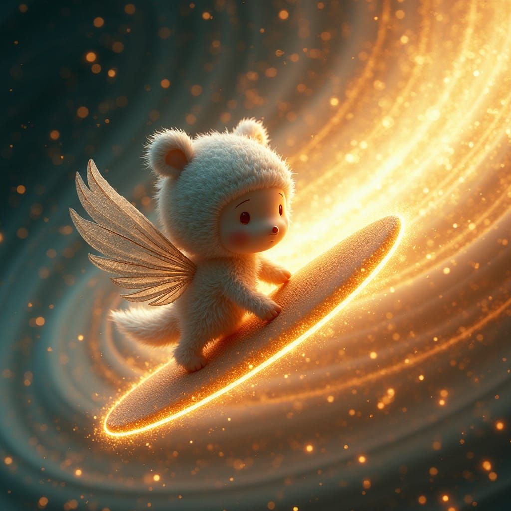 Kawaii Hooversurfer Glides Cosmic Comet Tail