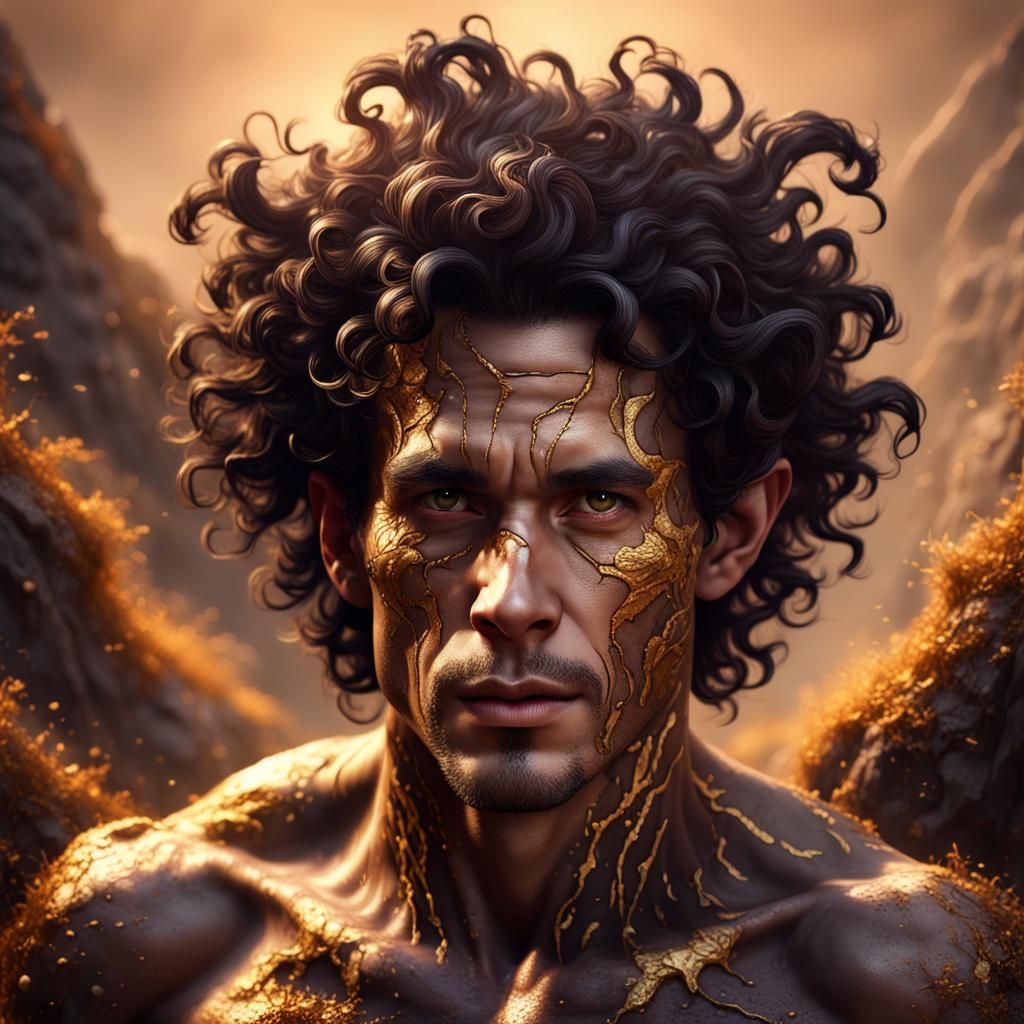 Earth Genasi Warrior with Crackling Skin