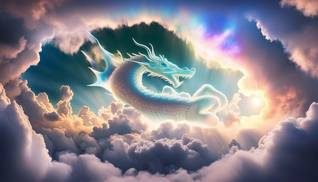 Dragon Cloud Amidst Aurora Borealis Sky