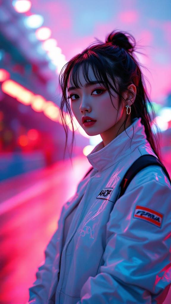 F1 Racer Woman in Cinematic Music Video