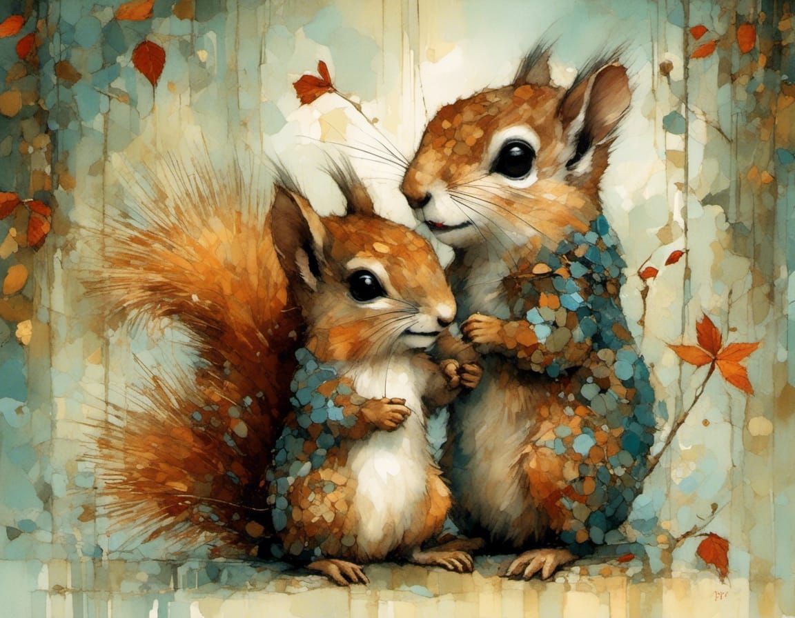 Cute Squirrel Inspired by Classic Illustrators