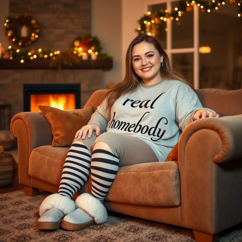 Cozy Homebody Lounging in Hygge Style