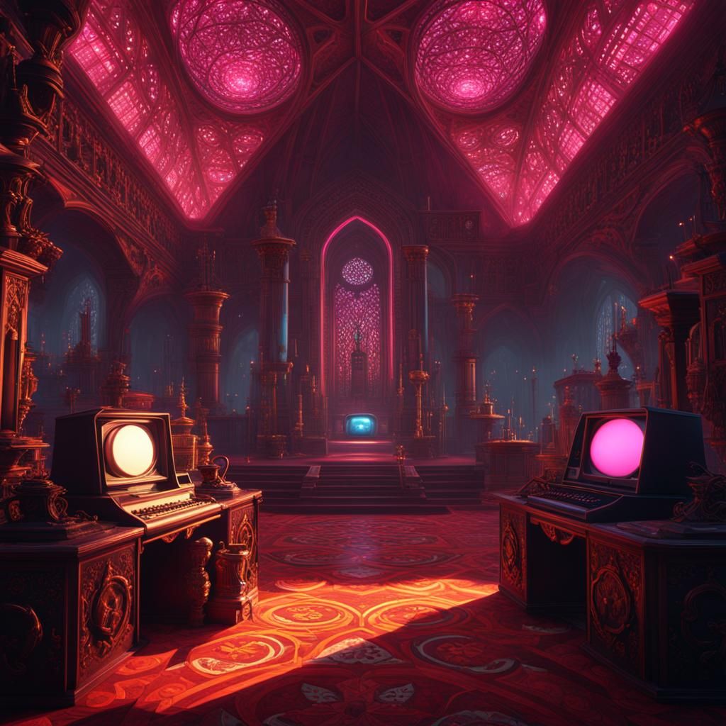 Retro Computer Message in Detailed Matte Painting