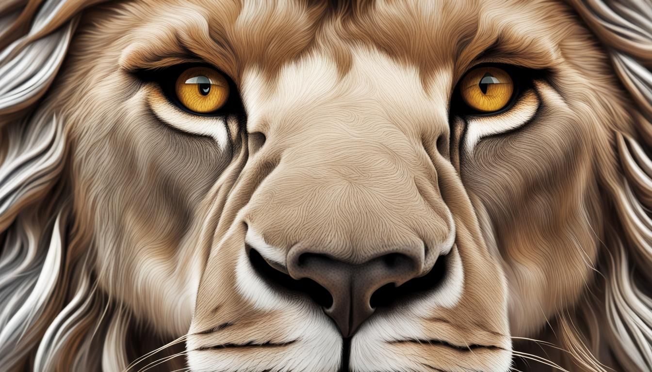 Hyperdetailed Close-Up of a Lion's Face