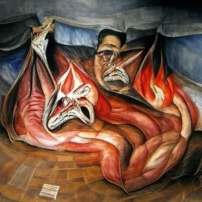 Powerful Orozco-Style Painting of People and Leaders