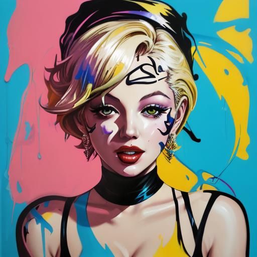 Colorful Marilyn Graffiti Art in Street Style