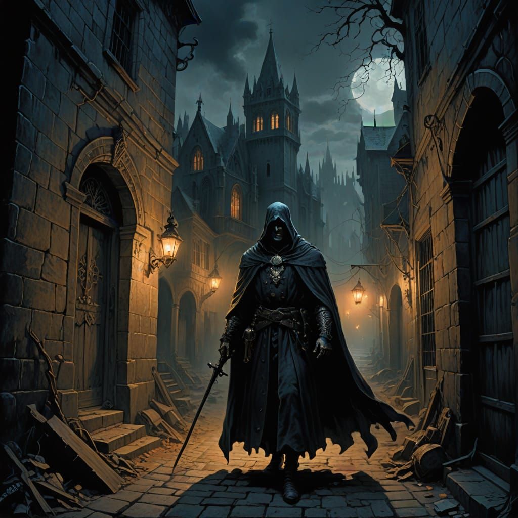 Gothic King Hamlet Wanders a Dark Alley
