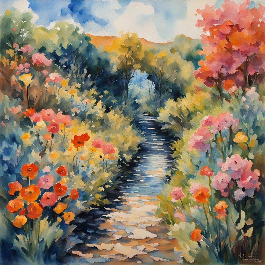 Gouache and Watercolor Impressionist Masterpiece