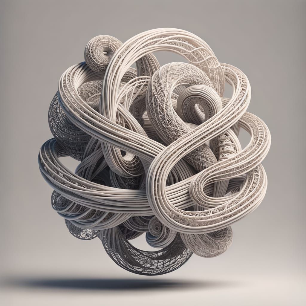 Surreal Optical Illusion Sculpture in Abstract Style