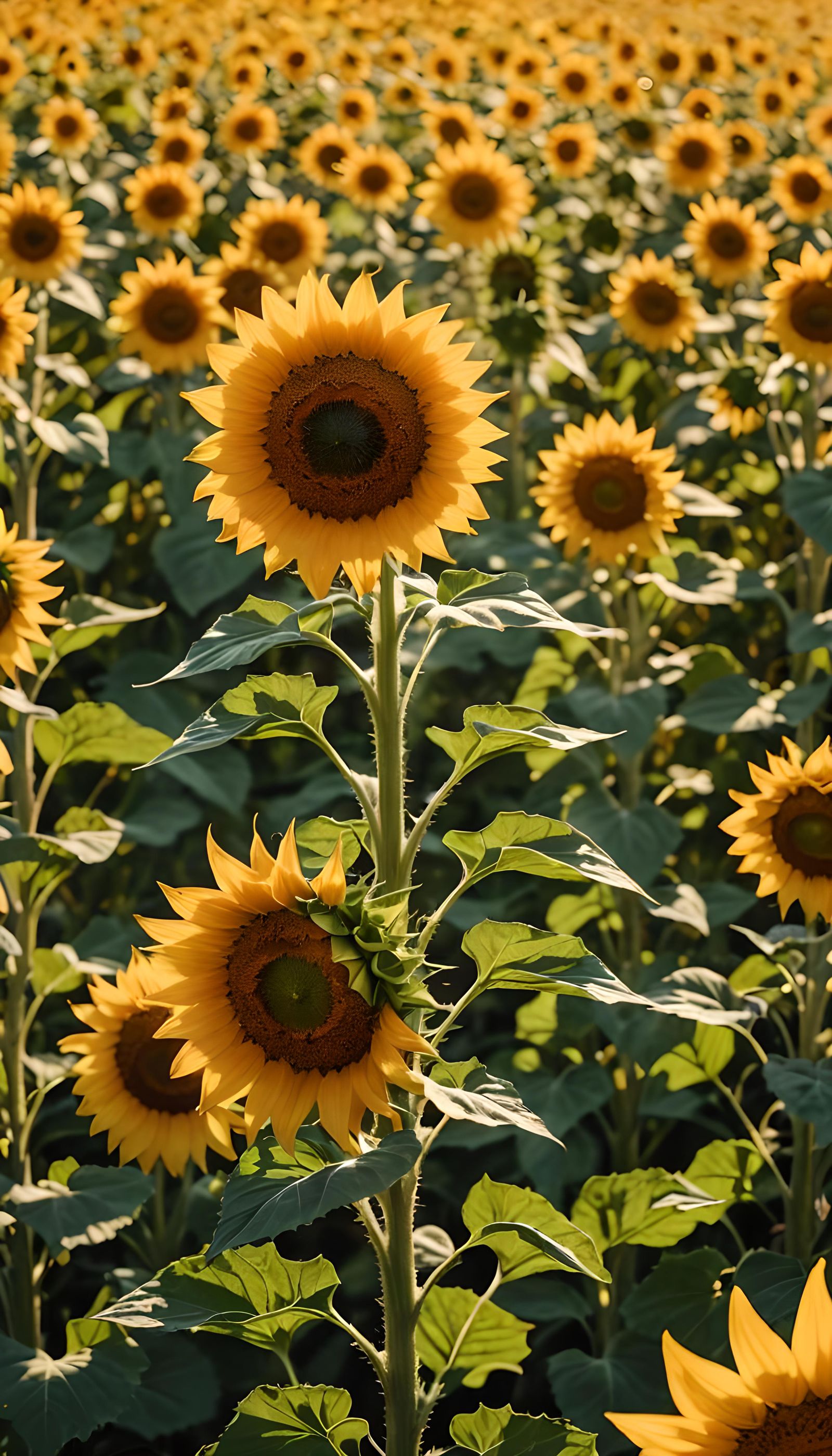 Lush Sunflower Field in Professional Photography Style