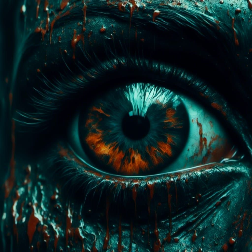 Glass Bottle Containing Human Eyes in Hyperrealism