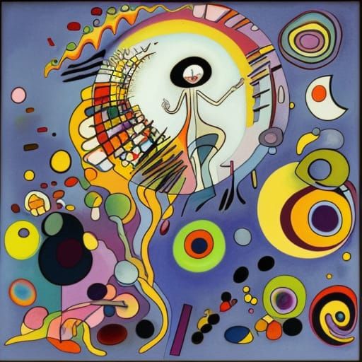 Fiery Ray in Tim Burton-Kandinsky Style Illustration