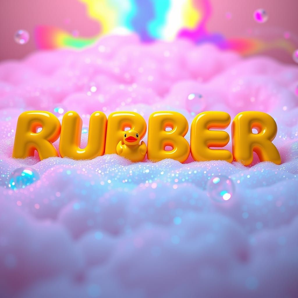 Futuristic Yellow Rubber Duck Typography