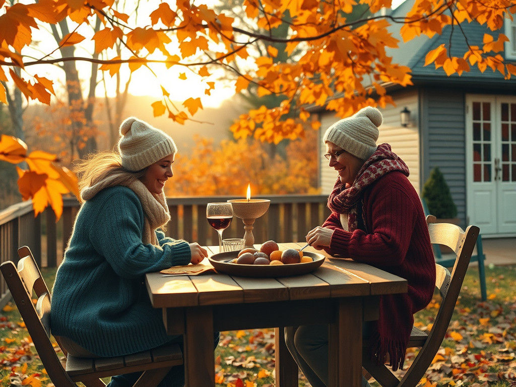 Autumn Meal: Nostalgic Realism in Post-Impressionistic Style