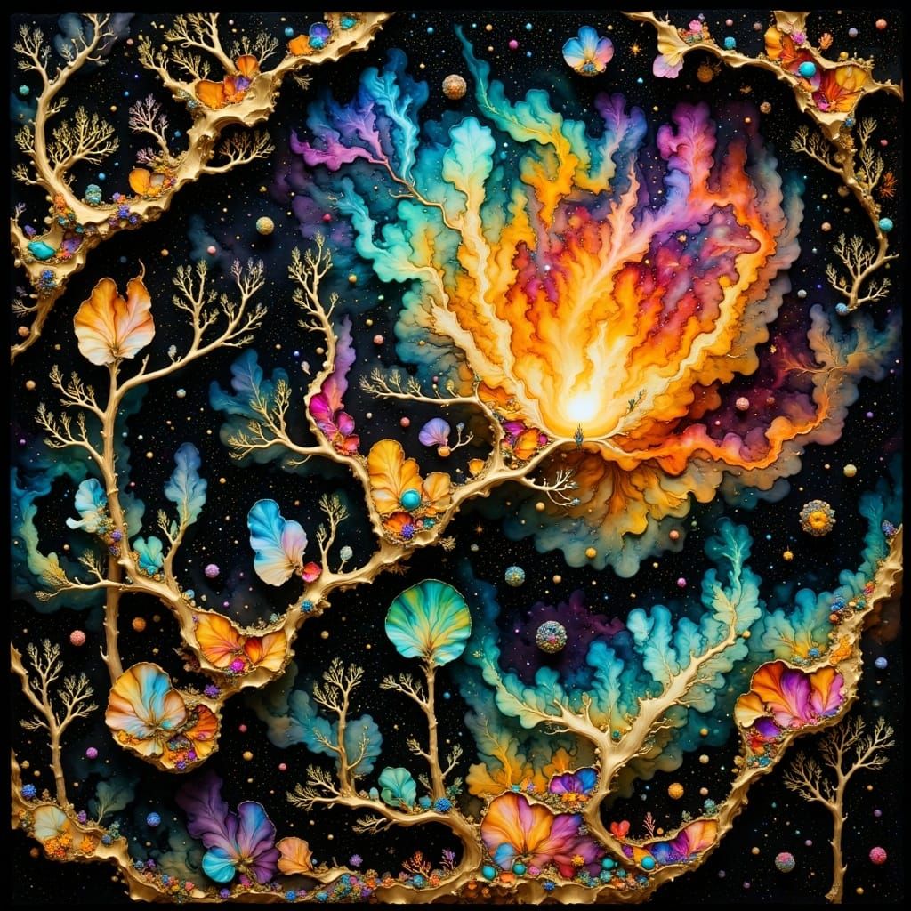 Glowing Petroglyphs of a Hunt by Firelight