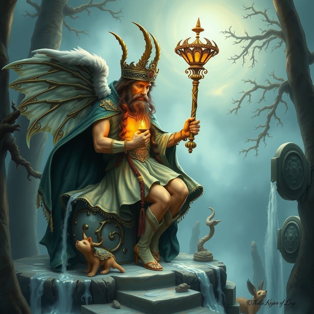 The Fool Tarot Card in Ethereal Fantasy Style