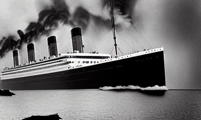 Titanic Sinking in Flames: A Tragic End