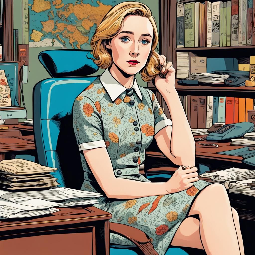 Saoirse Ronan as Comic Book Art Secretary