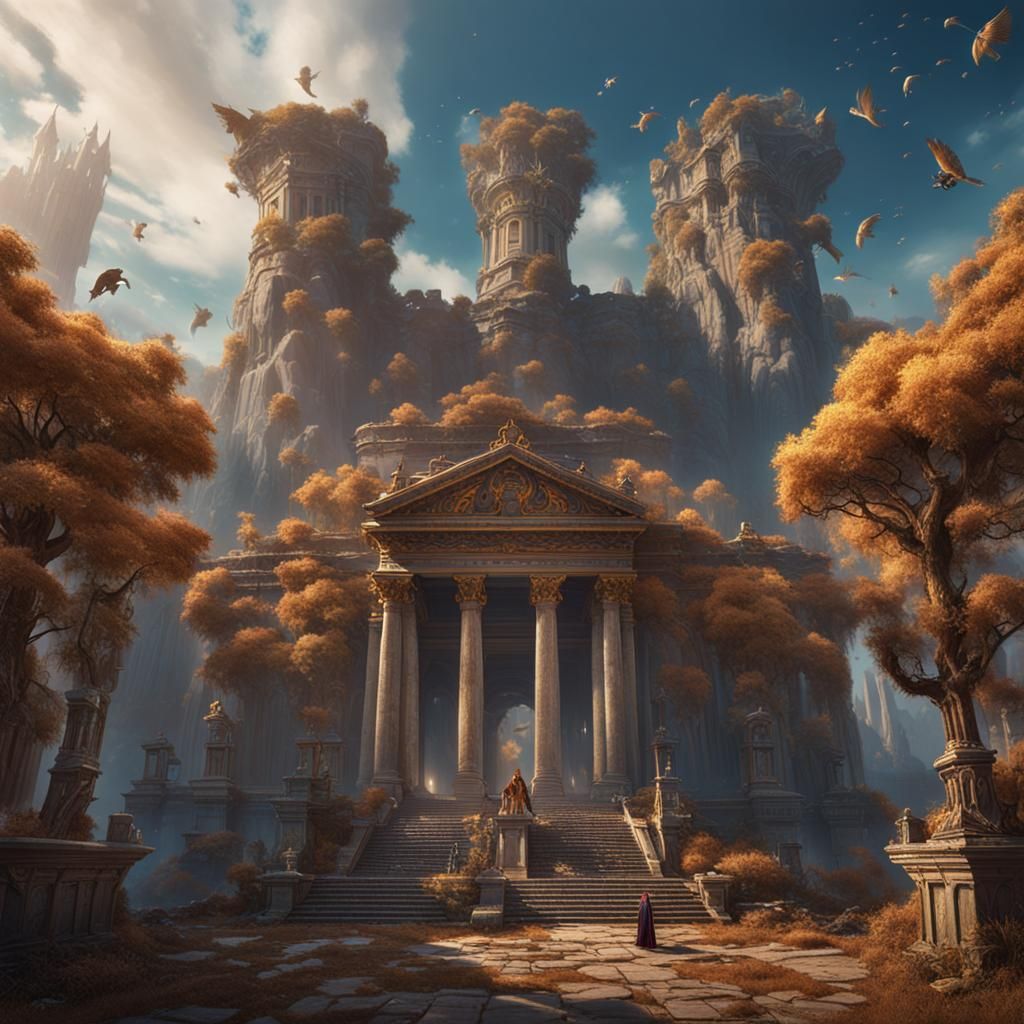 Poseidon vs Athena: Fantastical Battle Art