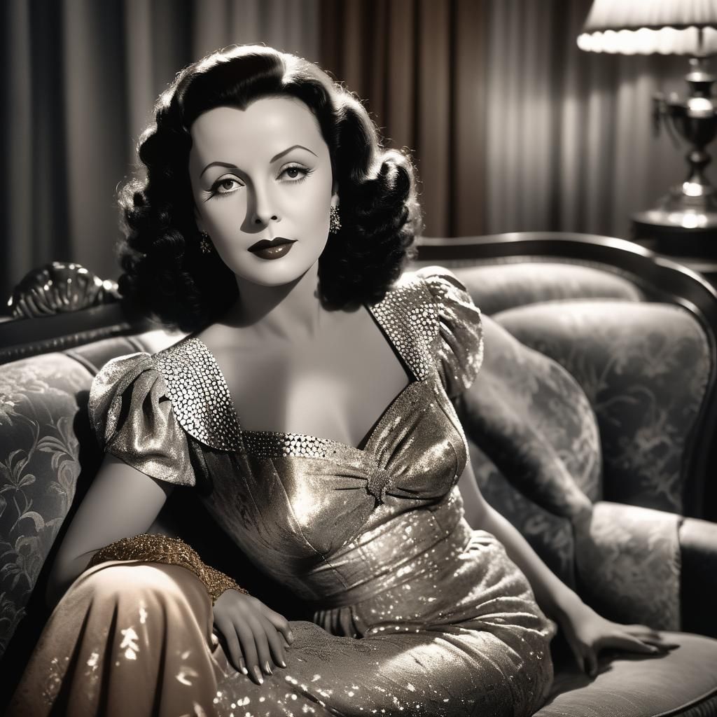 Hedy Lamarr: Classic Hollywood Portrait in Black and White