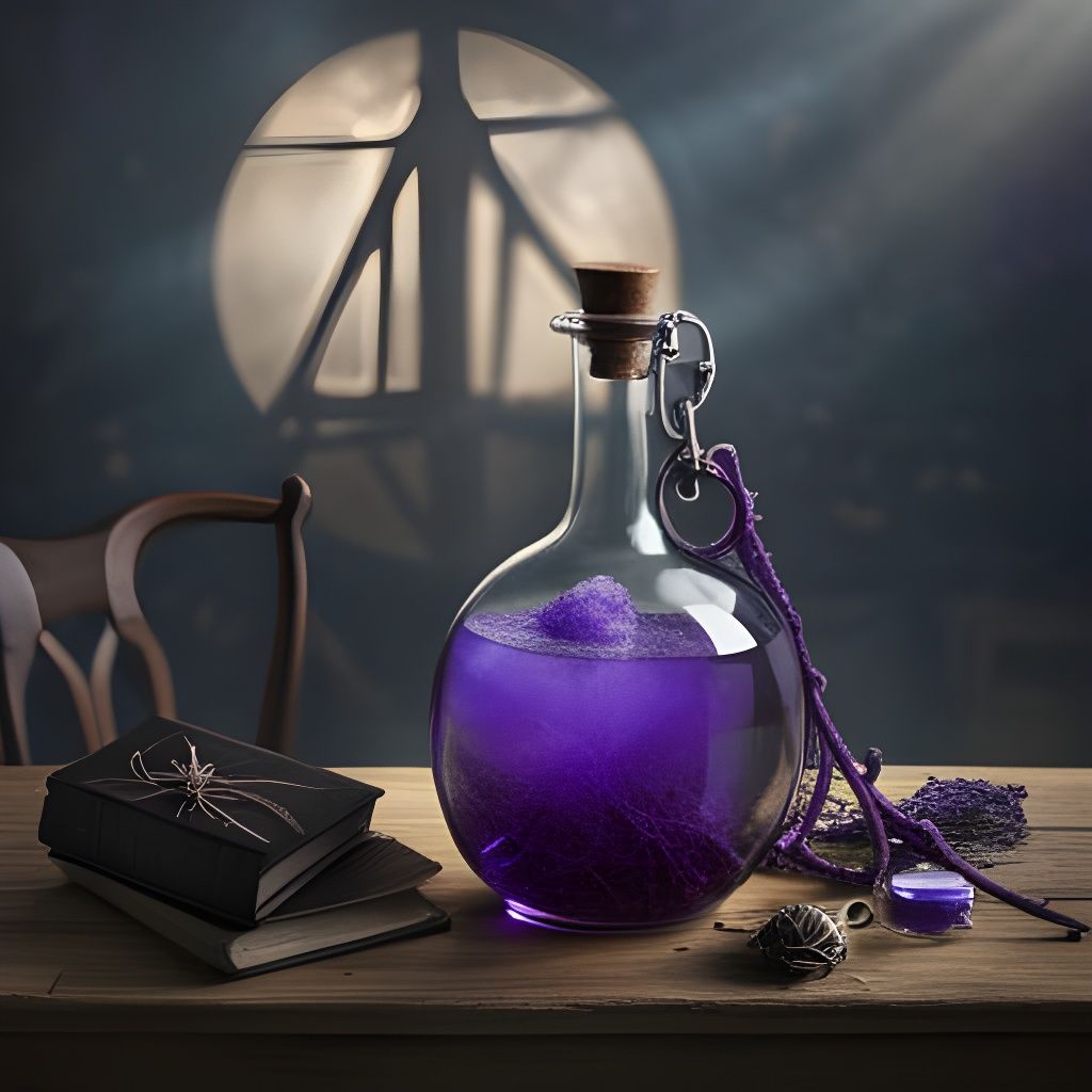 Witch's House: Potion and Grimoire Still Life