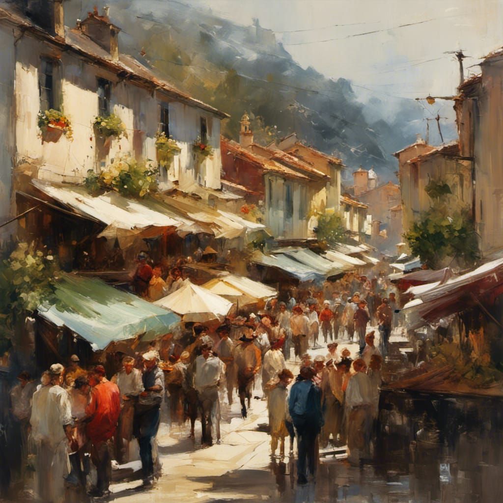 Farm market in a French village