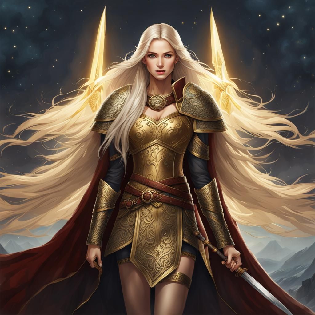 Norse Woman Warrior in Viking Style Dress