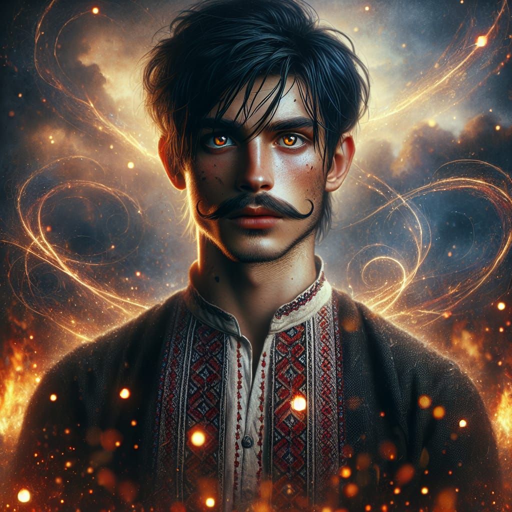 Fantasy Portrait of Ukrainian Man with Moustache