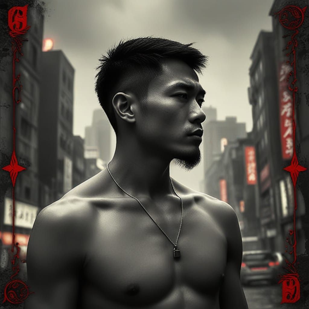 Monochromatic Gothic Melancholy: A Haunting Urban Scene