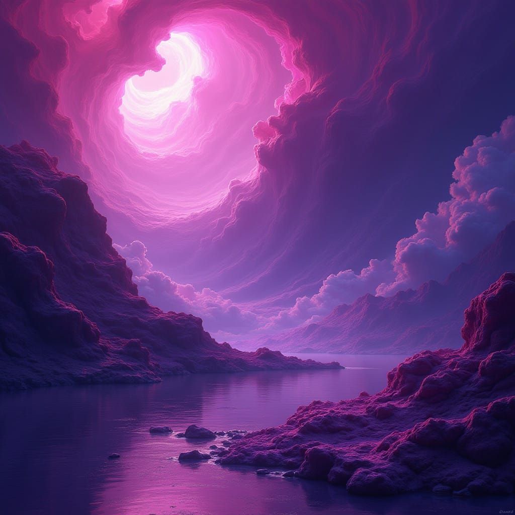 Vibrant Purple Abstraction Evoke Symphonic Dreamscape