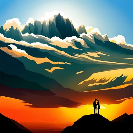 Hyperrealistic Sunset Over the Bay: Splash Art