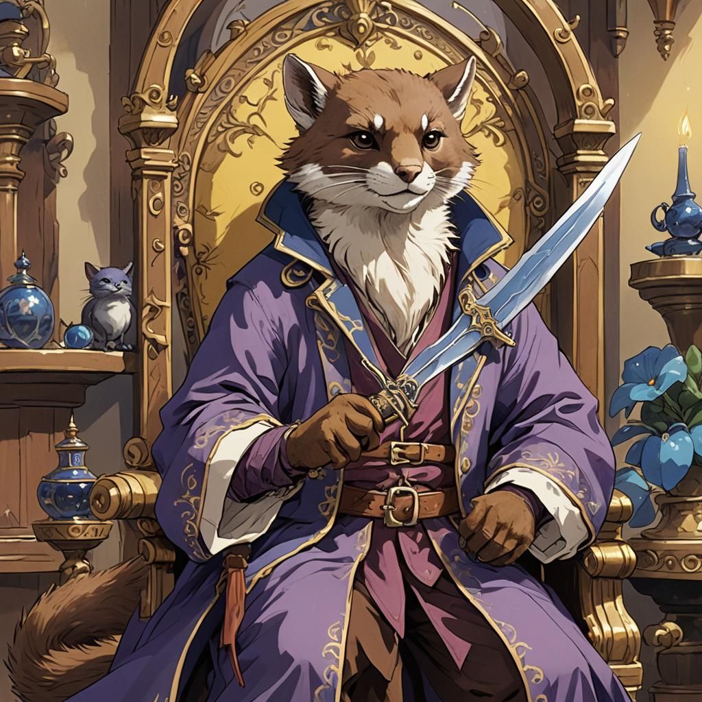 Pine Marten Pirate Lord in Redwall Style