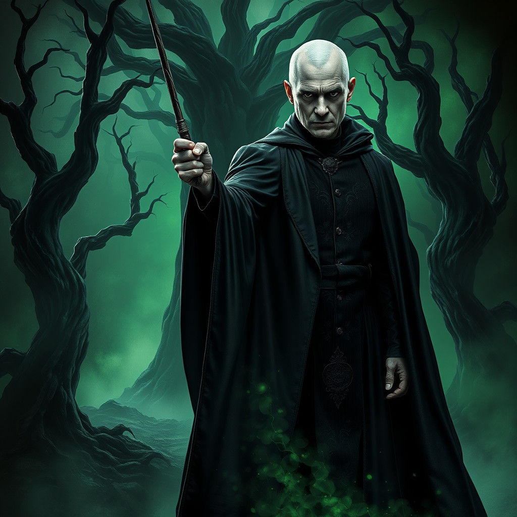 Dark Sorcerer in Gothic Mystical Forest