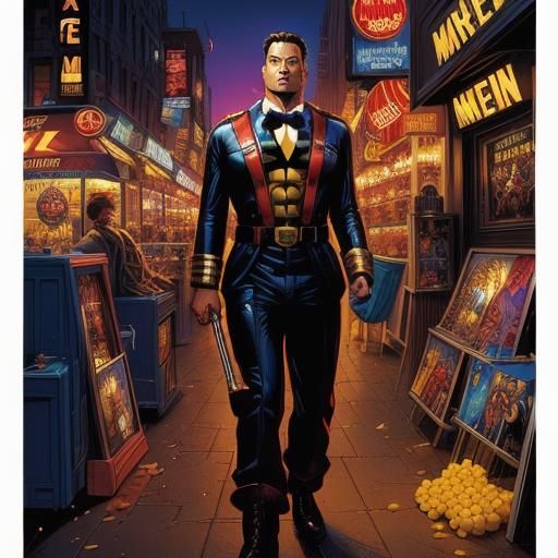 Comic Book Style Candyman with Sweet Treats