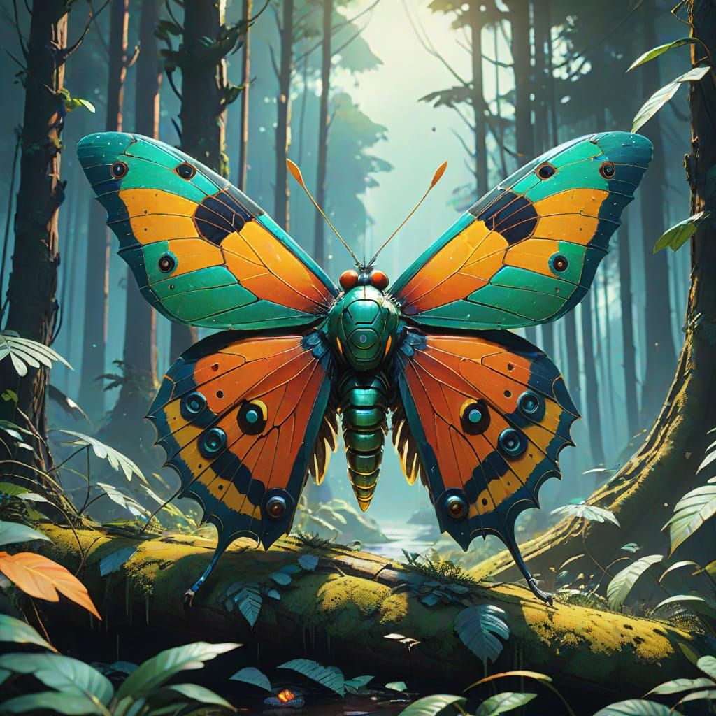Ethereal Moth Goddess Unveiled in Vibrant Fantasy Realm