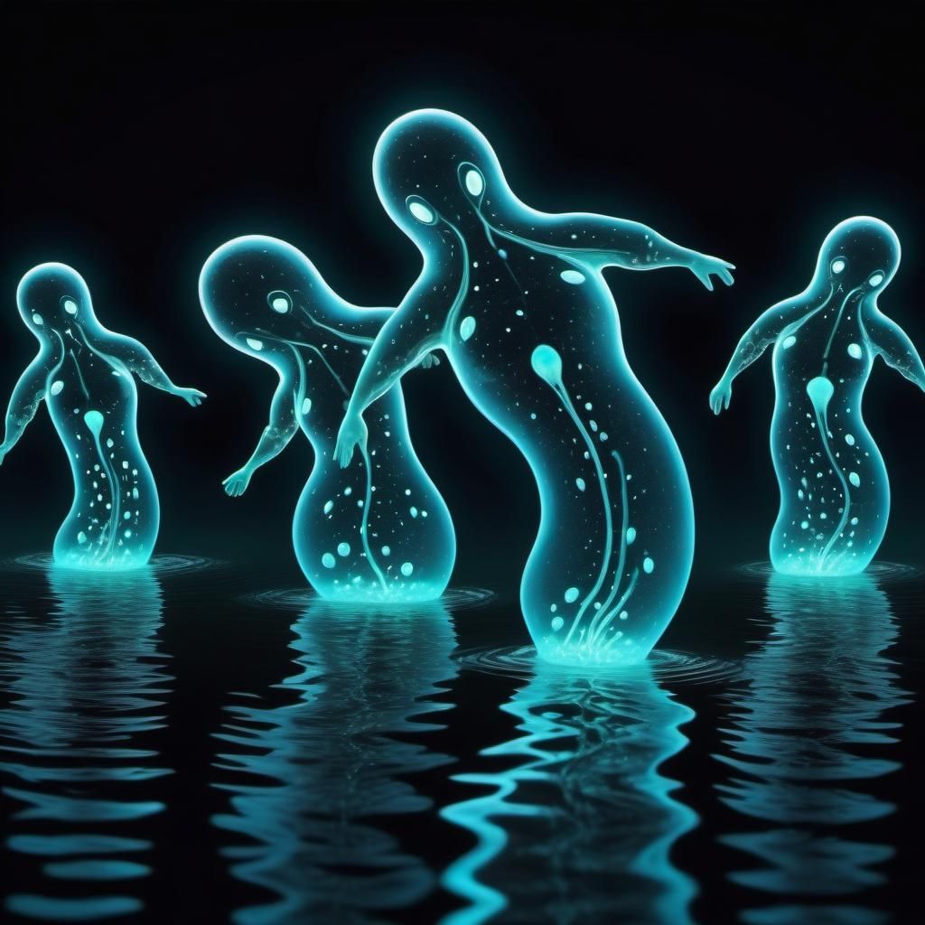 Bioluminescent Amoebas Dance in Cartoon Photorealism
