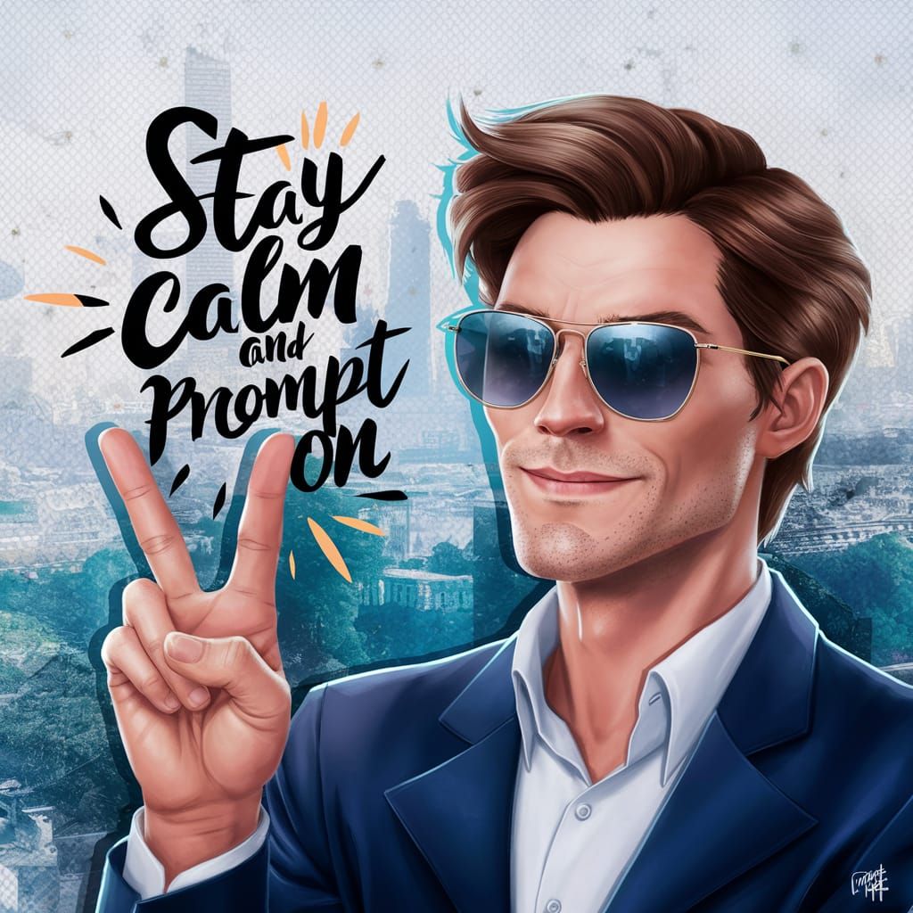 Stylish Man Promotes Positivity in Urban Setting