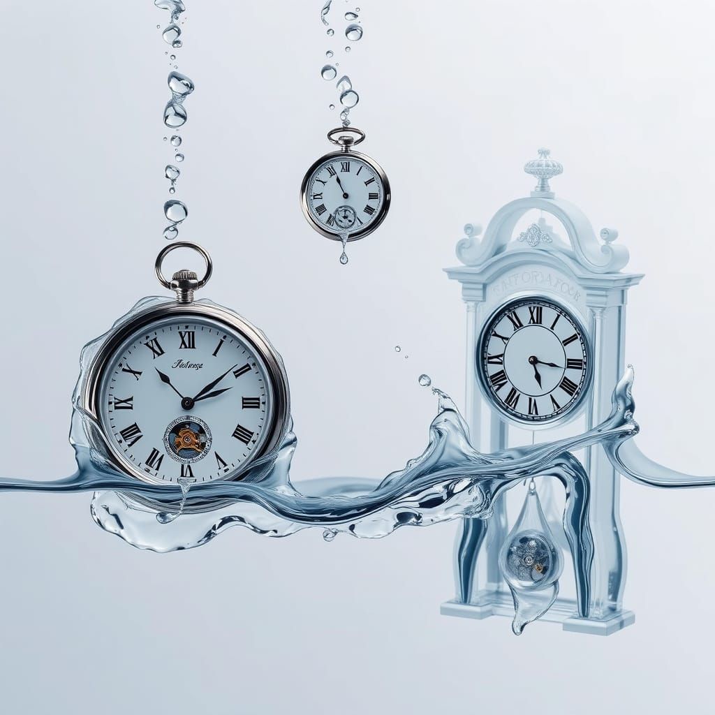 Ethereal Timekeepers Suspended in Water