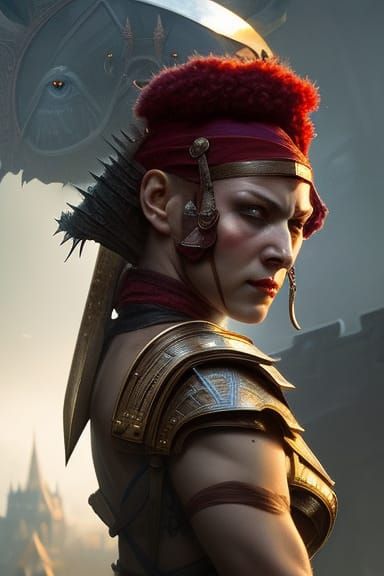 Medieval Maul Fighter Portrait in Dark Fantasy Style