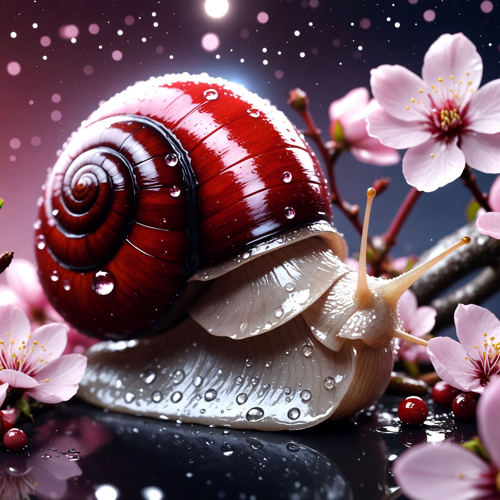 Dark Cherry Red Snail