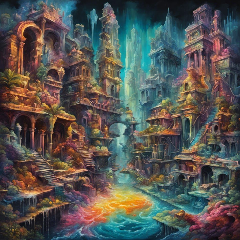 Atlantis as Graffiti Splash Art