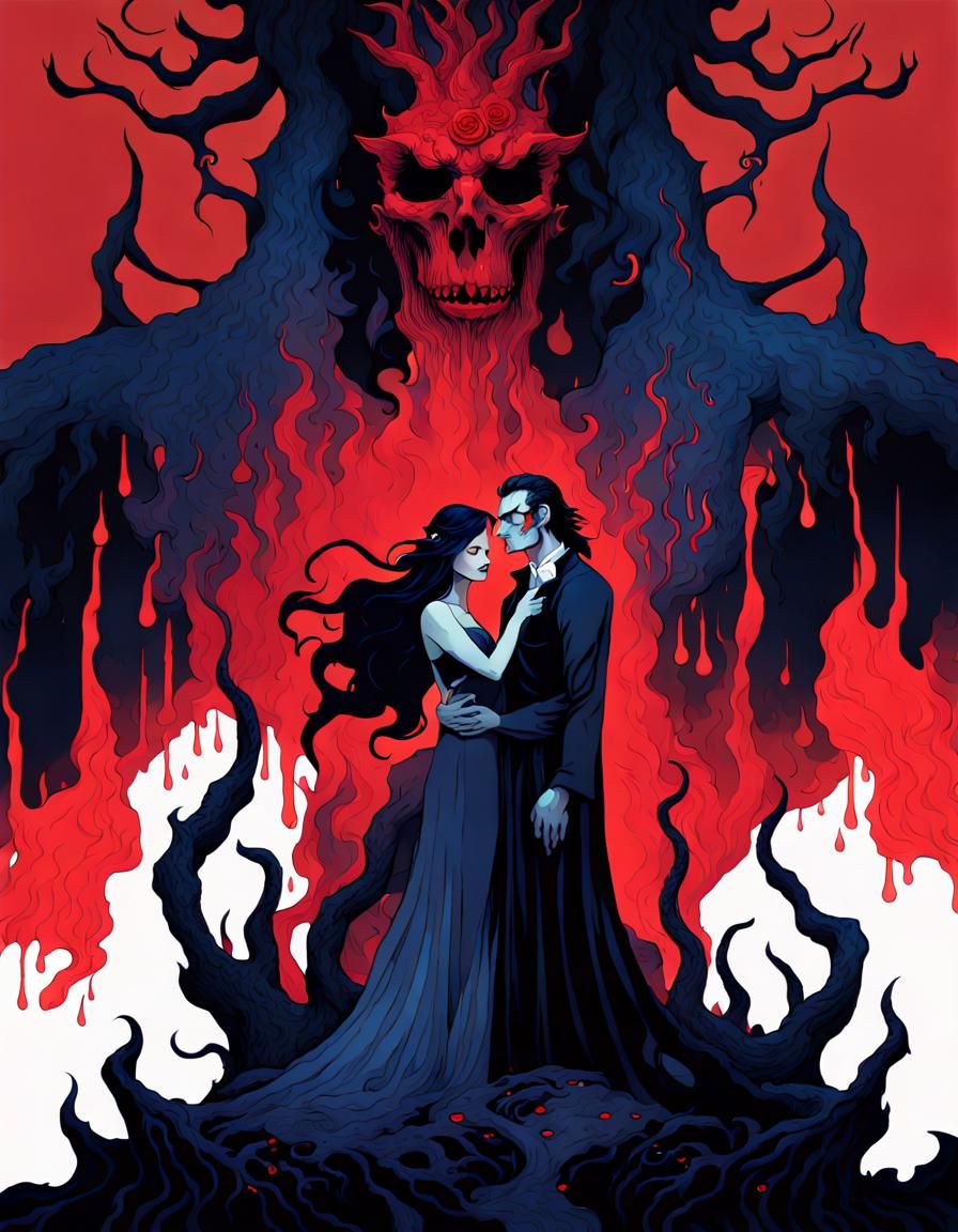 Demonic Hades and Persephone in Dark Fantasy Art